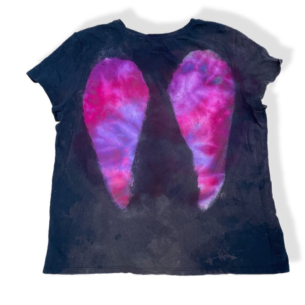 handmade tie dyed ladies tshirt angle wings reverse XXL